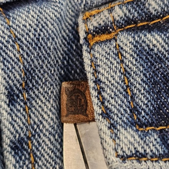 Vintage Y2K Denim Jacket L Trucker Coat Ralph Lauren‎ Sherpa Collar Insulated - Picture 8 of 13